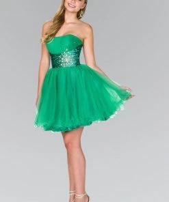 Prom Strapless Sweetheart Tulle Short Dress By Elizabeth K GS1050