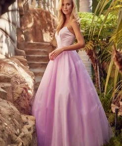 Strapless Tulle Gown With Lace-Up Back By Juliet 265 20 Strapless Tulle Gown With Lace-Up Back By Juliet 265