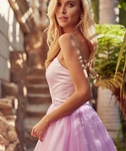 Strapless Tulle Gown With Lace-Up Back By Juliet 265