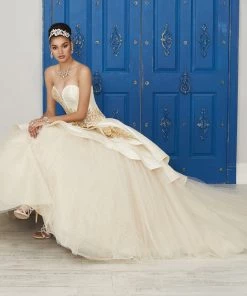 LA Glitter By House Of Wu Strapless V-Neck Dress By House Of Wu LA Glitter 24038 Quinceañera 9 LA Glitter By House Of Wu Strapless V-Neck Dress By House Of Wu LA Glitter 24038 Quinceañera