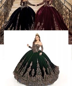 Mary's Bridal Strapless Velvet Quinceanera Dress By Alta Couture MQ3051 Quinceañera