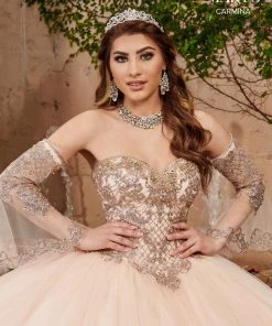 Quinceañera Sweetheart Glitter Tulle Quinceanera Dress By Mary's Bridal MQ1068