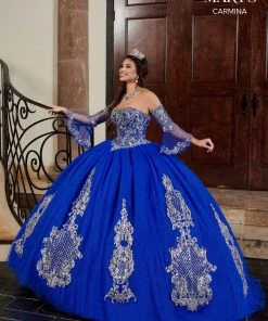 Quinceañera Sweetheart Glitter Tulle Quinceanera Dress By Mary's Bridal MQ1068