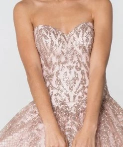 Sweetheart Strapless Glitter Ball Gown By Elizabeth K GL2806