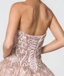 Sweetheart Strapless Glitter Ball Gown By Elizabeth K GL2806