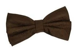 Vesuvio Napoli Taupe Brown Paisley Bow Ties With Matching Pocket Squares