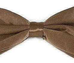 Vesuvio Napoli Taupe Brown Silk Bow Ties Men