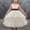 Mary's Bridal Angels Collection Flower Girl Dresses Girls Tea Length Dress With Tiered Skirt By Mary's Bridal MB9027