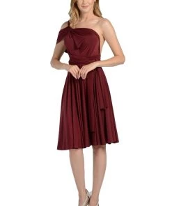 Prom Teal Short Convertible Jersey Dress By Poly USA