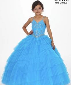 Tiered Sleeveless Quinceanera Dress By Mary's Bridal MQ2055 Quinceañera