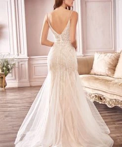 Tulle Mermaid Wedding Dress By Cinderella Divine CDS401 Prom