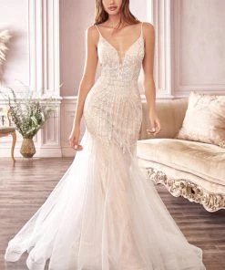 Tulle Mermaid Wedding Dress By Cinderella Divine CDS401 Prom
