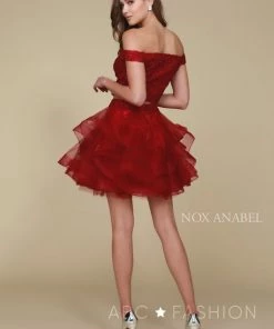 Tulle Short Off The Shoulder Two-Piece Dress By Nox Anabel A613