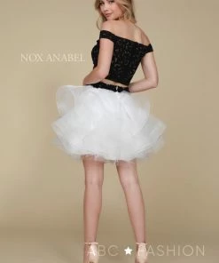 Tulle Short Off The Shoulder Two-Piece Dress By Nox Anabel A613
