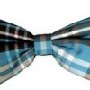 Vesuvio Napoli Men Turquoise/Black Plaid Bow Ties With Matching Pocket Squares 1 Vesuvio Napoli Men Turquoise/Black Plaid Bow Ties With Matching Pocket Squares