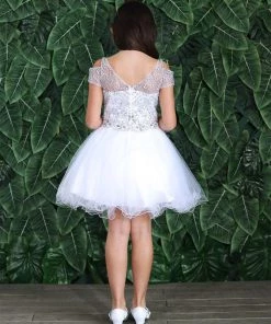 Calla Collection Dama Dresses Tween Girls Ruffled Short Cold Shoulder Dress By Calla TY012