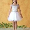 Calla Collection Dama Dresses Tween Girls Ruffled Short Cold Shoulder Dress By Calla TY012