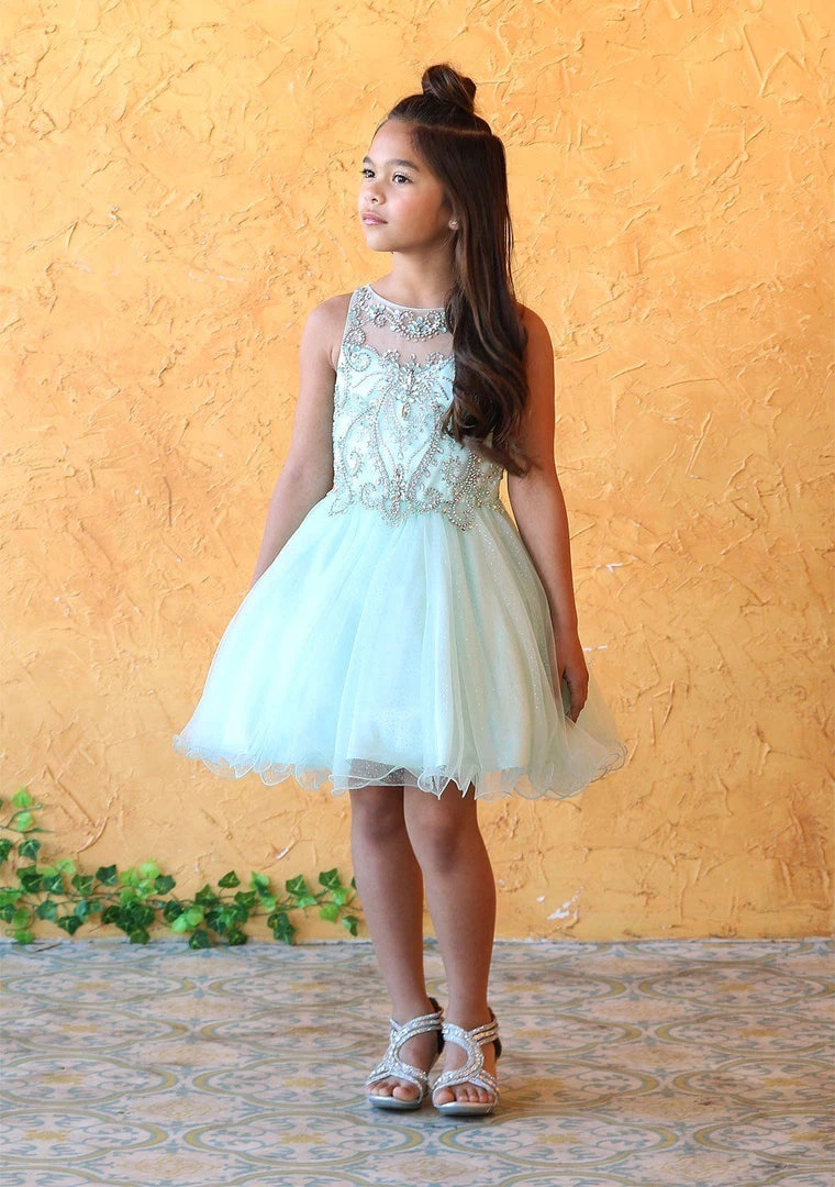 Calla Collection Kids Tween Girls Jeweled Short Glitter Dress By Calla TY013 24 Calla Collection Kids Tween Girls Jeweled Short Glitter Dress By Calla TY013