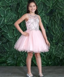 Calla Collection Kids Tween Girls Jeweled Short Glitter Dress By Calla TY013 50 Calla Collection Kids Tween Girls Jeweled Short Glitter Dress By Calla TY013