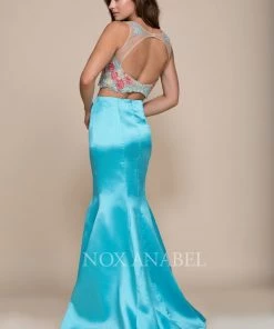 Prom Two-Piece Mermaid Dress With Embroidered Top By Nox Anabel 8287
