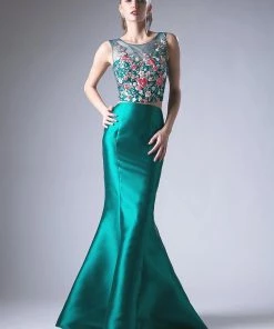 Prom Floral Applique 2 Piece Mermaid Gown By Cinderella Divine HW03 10 Prom Floral Applique 2 Piece Mermaid Gown By Cinderella Divine HW03