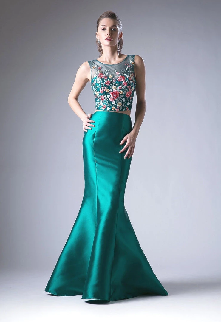 Prom Floral Applique 2 Piece Mermaid Gown By Cinderella Divine HW03 6 Prom Floral Applique 2 Piece Mermaid Gown By Cinderella Divine HW03