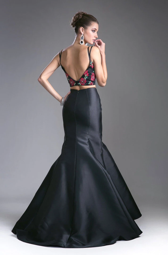 Floral Applique 2 Piece Mermaid Dress By Cinderella Divine KC1737 7 Floral Applique 2 Piece Mermaid Dress By Cinderella Divine KC1737