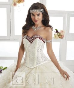 LA Glitter By House Of Wu Quinceañera Two-Piece Ruffled Dress By House Of Wu LA Glitter 24010 13 LA Glitter By House Of Wu Quinceañera Two-Piece Ruffled Dress By House Of Wu LA Glitter 24010