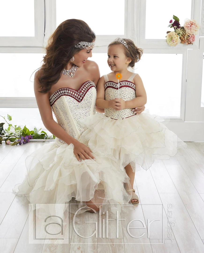 LA Glitter By House Of Wu Quinceañera Two-Piece Ruffled Dress By House Of Wu LA Glitter 24010 8 LA Glitter By House Of Wu Quinceañera Two-Piece Ruffled Dress By House Of Wu LA Glitter 24010