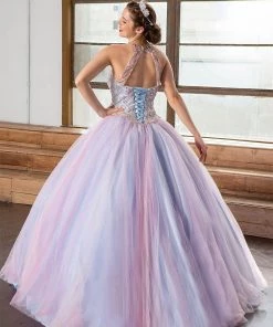 Calla Collection Quinceañera Two-Tone Beaded Halter Quinceanera Dress By Calla KY79398X
