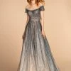 Elizabeth K Prom Two Tone Beaded Lace Gown With Short Sleeves By GLS Gloria GL2558 1 Elizabeth K Prom Two Tone Beaded Lace Gown With Short Sleeves By GLS Gloria GL2558