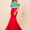 Prom Two-Tone Off Shoulder Two-Piece Mermaid Gown By Nox Anabel Q129