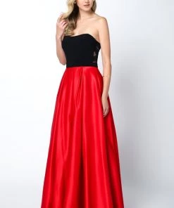 Two Tone Strapless Gown By Juliet 694 Prom