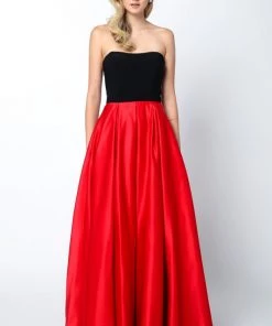 Two Tone Strapless Gown By Juliet 694 Prom