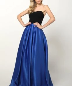 Two Tone Strapless Gown By Juliet 694 Prom