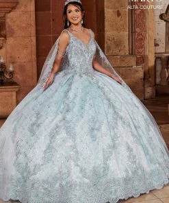 Mary's Bridal V-Neck Cape Quinceanera Dress By Alta Couture MQ3064 20 Mary's Bridal V-Neck Cape Quinceanera Dress By Alta Couture MQ3064