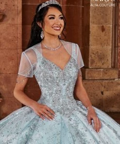 Mary's Bridal V-Neck Cape Quinceanera Dress By Alta Couture MQ3064 24 Mary's Bridal V-Neck Cape Quinceanera Dress By Alta Couture MQ3064
