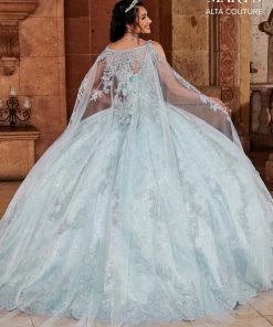 Mary's Bridal V-Neck Cape Quinceanera Dress By Alta Couture MQ3064 21 Mary's Bridal V-Neck Cape Quinceanera Dress By Alta Couture MQ3064