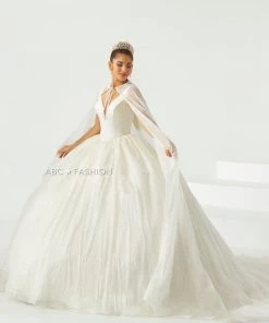 House Of Wu Fiesta Gowns V-Neck Quinceanera Dress By Fiesta Gowns 56442