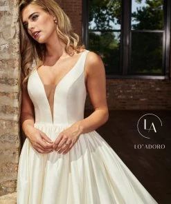 Lo Adoro By Mary's Bridal V-Neck Silk Bridal Gown By Mary's Bridal M710