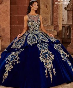 Mary's Bridal Velvet Quinceanera Dress By Alta Couture MQ3067 Quinceañera