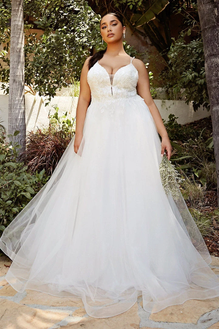 White Beaded Long Tulle Dress By Cinderella Divine CD0154W Prom 10 White Beaded Long Tulle Dress By Cinderella Divine CD0154W Prom