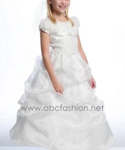 ABC Fashion White Communion Dresses With Pickup Skirt