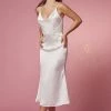 White Cowl Neck Midi Dress By Nox Anabel R1027W 2 White Cowl Neck Midi Dress By Nox Anabel R1027W