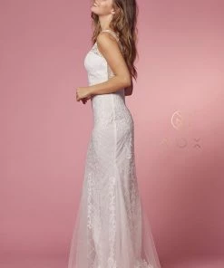 Prom White Embroidered Mermaid Dress By Nox Anabel A398W