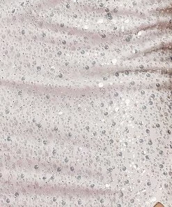 White Fitted Sequin Slit Gown By Nox Anabel R1031W