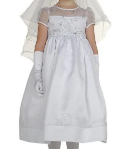 ABC Fashion White Flower Girl Dresses With Beaded Embroidery
