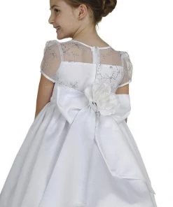 ABC Fashion White Flower Girl Dresses With Beaded Embroidery