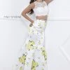 Prom White Lace Crop Top Dress With Yellow Floral Print By Nox Anabel 8208