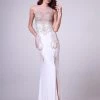 Prom White Long Illusion Fitted Dress By Cinderella Divine 8735 1 Prom White Long Illusion Fitted Dress By Cinderella Divine 8735